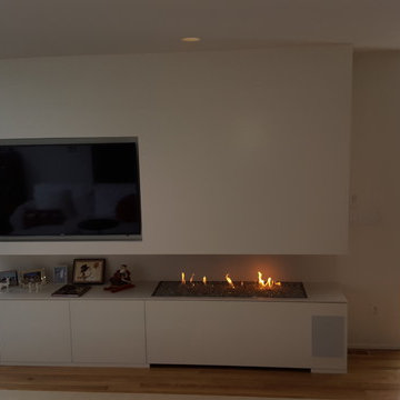 Open Modern Custom Fireplace