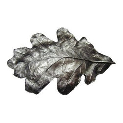 Inviting Home Inc. - Oak Leaf Bin Pull, Antique-Style Pewter - Cabinet And Drawer Handle Pulls