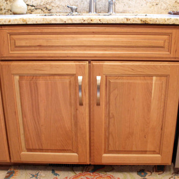 Refaced Lower Existing Cabinets, New Upper Wall Cabinets and Glass Backsplash