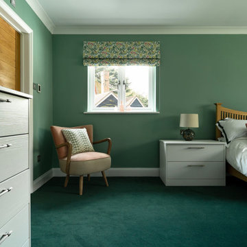White & Green Bedroom in Buckinghamshire
