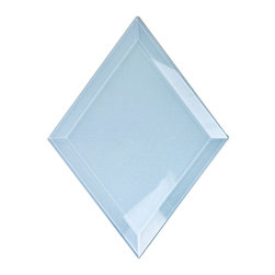 Abolos - Glass 6"x8" Beveled Diamond Glass Decorative Backsplash Tile,Blue, Set of 80 - Wall And Floor Tile