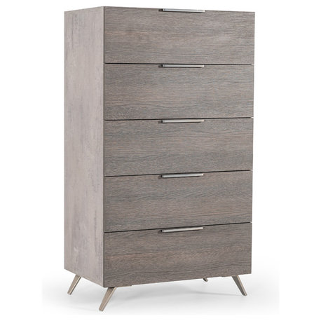 Nova Domus Bronx Italian Modern Faux Concrete and Grey Chest