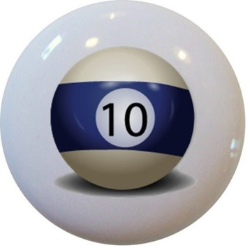 Billiards 10 Pool Ball Ceramic Knob