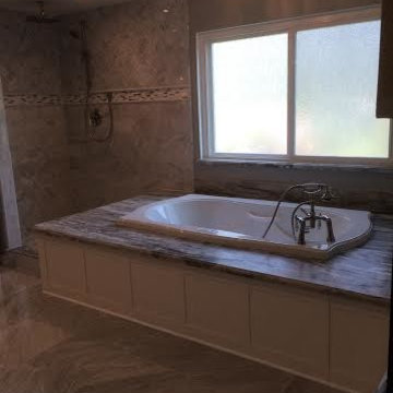 White Master Bathroom Before and After