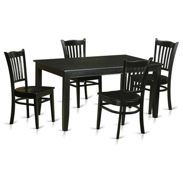 5-Piece Dining Room Set, Dinette Table And 4 Kitchen Dining Chairs
