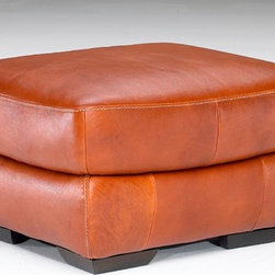 Natuzzi Editions Casual/Contemporary Leather Ottoman B806 - Footstools And Ottomans