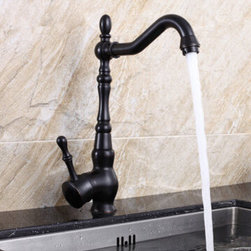 Antique Brass Finish One Hole One Handle Black Bronze Kitchen Faucet TP0415E - Kitchen Faucets