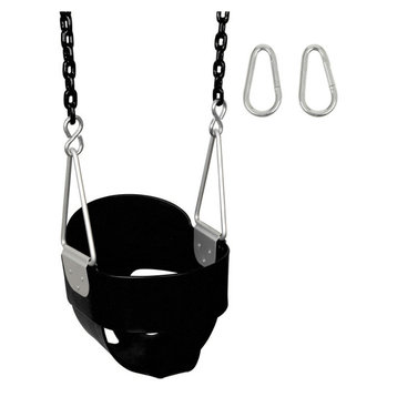 High-Back Full Bucket Swing Seat With Coated Chain, 5.5', Black