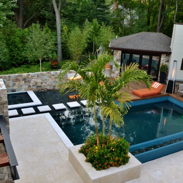 Franklin Lakes NJ Unique Swimming Pool Design