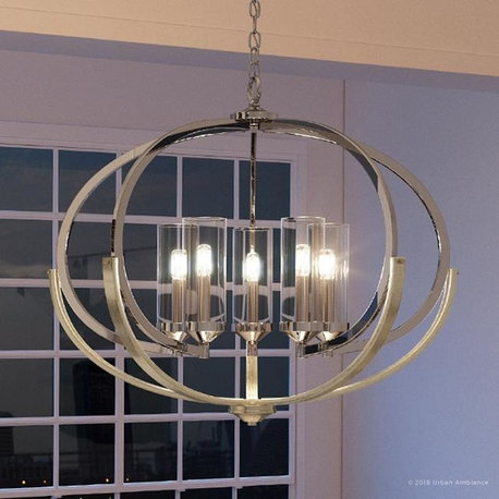 Luxury Mediterranean Chandelier, Baton Rouge Series, Polished Nickel