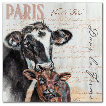Jennifer Redstreake 'Dans la Ferme Cow' Canvas Art, 18x18