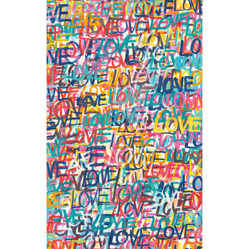 Indio Multicolor Love Scribble Wallpaper, Swatch