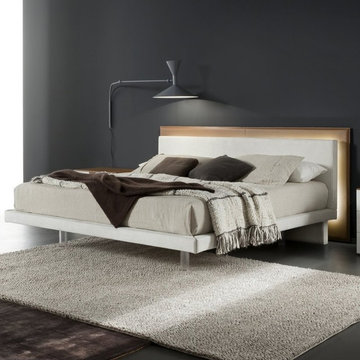 Rossetto USA Libriamo Bed with LED Light | White/Brown