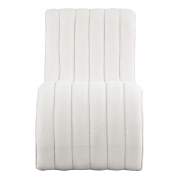 Meridian Orian Teddy Fabric Chaise - Cream