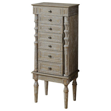 Bowery Hill Jewelry Armoire in Weathered Oak