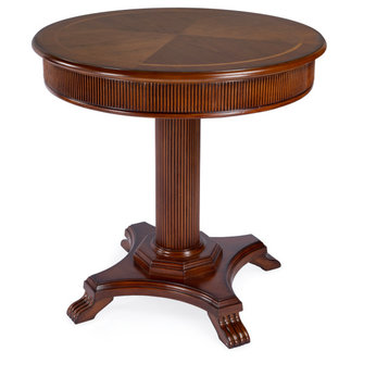 Butler Specialty Company Ellsworth 36" Ribbed Wood Pedestal Foyer Table - Brown