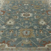 Rare 8'x10' Oushak Floral Blue/Ivory Oriental Hand Knotted Wool Area Rug