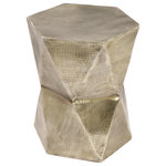 Riverside Furniture - Riverside Furniture Olivia Side Table - The multi-faceted sides of the Olivia tables create light and depth in the luxurious finish of our Hammered Gold. Each table is hand hammered to give a unique appearance.  No two tables are the same and the finish may slightly vary from table to table.