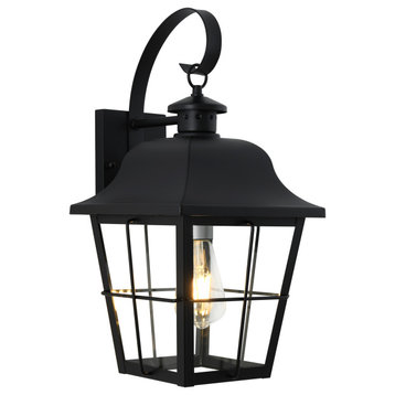 Jatoba Coastal Outdoor Wall Lantern, Black