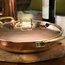 Rounded Copper Serving Pan with Lid, Copper, 22cm