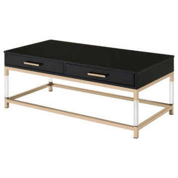 Coffee Table, Black/Gold Finish