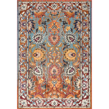 Traditional Vintage Floral Glory Rug, Multi, 5'3"x7'7"
