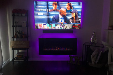TV Installation With Accent LED Lighting