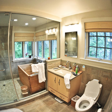 Home addition featuring master bathroom with Ofuro tub.