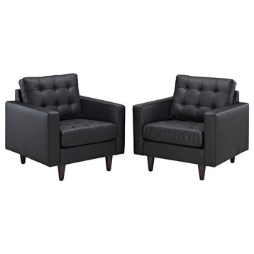 Empress Armchairs Leather, Set of 2