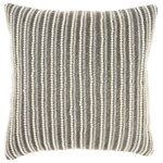 Mina Victory - Mina Victory Luminescence Beaded Vert Stripes 20"X20" Pewter Indoor Throw Pillow - Jewelry for your rooms, this elegantly handcrafted rhinestone, bead and embroidered collection adds a touch of sparkle to your day.
