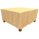 Budge - Budge All-Seasons Square Patio Table Cover Large (Nutmeg) - The Budge All-Seasons Square Patio Table Cover, Large provides high quality protection to your square patio table. The All-Seasons Collection by Budge combines a simplistic, yet elegant design with exceptional outdoor protection. Available in a neutral blue or tan color, this patio collection will cover and protect your square patio table, season after season. Our All-Seasons collection is made from a 3 layer SFS material that is both water proof and UV resistant, keeping your patio furniture protected from rain showers and harsh sun exposure. The outer layers are made from a spun-bonded polypropylene, while the interior layer is made from a microporous waterproof material that is breathable to allow trapped condensation to flow through the cover. Our waterproof patio table cover features Cover stays secure in windy conditions. With our All-Seasons Collection you'll never have to sacrifice style for protection. This collection will compliment nearly any preexisting patio decor, all while extending the life of your outdoor furniture. This square table cover measures 28" High x 60" Long x 60" Wide.