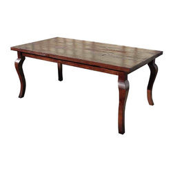 Cabriole Leg Reclaimed Wood Dining Table - Dining Tables