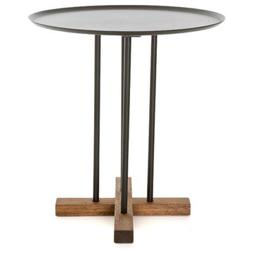 Sini Side Table, Black Top With Black Painted Rods