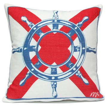 Ship's Wheel Pillow, Americana