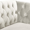 Michelle Fabric Upholstered Loveseat, Cream, Velvet