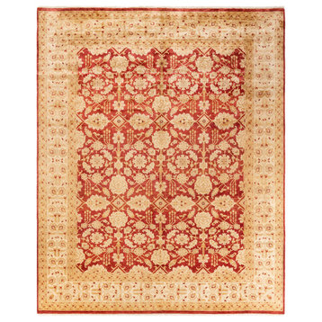 Eclectic, One-of-a-Kind Hand-Knotted Area Rug Orange, 8' 1 x 9' 10