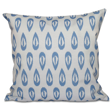 Ikat Tears, Geometric Print Pillow, Blue, 26"x26"