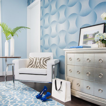 Master Bedroom In Cool Silver and Calm Blue : After Detail