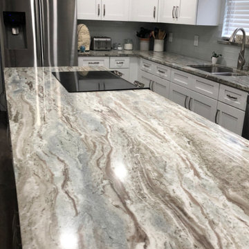 Fantasy Brown leathered marble Slabs for Kitchen Countertops