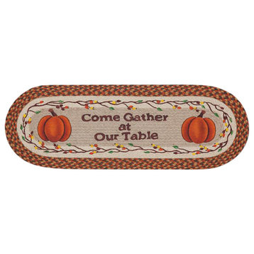 Come Gather At Our Table Oval Patch Runner 13"x36"
