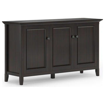 Amherst SOLID WOOD 60 inch Wide  Wide 3 Door Storage Cabinet in Hickory Brown