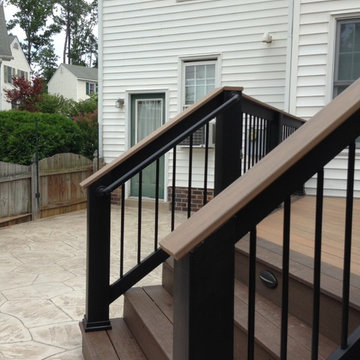 Timbertech Tigerwood Deck and Stamp Concrete Patio