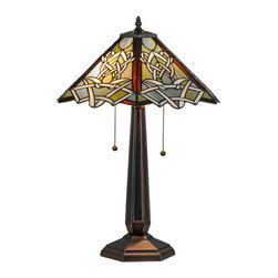 Meyda - 24.5H Glasgow Bungalow Table Lamp - Table Lamps