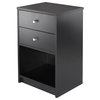 Winsome Wood Ava Accent Table With 2 Drawers, Black Finish