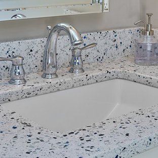 75 Beautiful White Bathroom With Recycled Glass Countertops