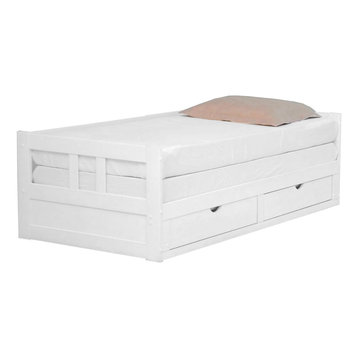 Melody Twin to King Extendable Day Bed, Storage, White