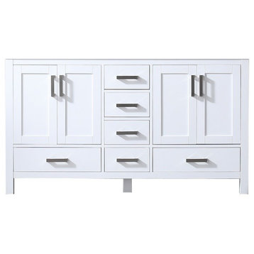 Jacques 60" White Vanity Cabinet Only