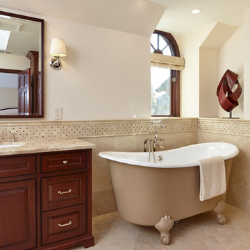 Claw-Foot Tub in New Bathroom in Palo Alto Traditional Home Renovation