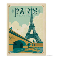 Seine and Eiffel Tower Wall Sticker | Travel Wall Decals | RetroPlanet.com - Products
