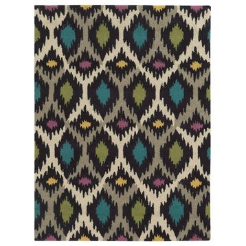 Linon Trio Paxton Hand Tufted Polyester 8'x10' Rug in Gray